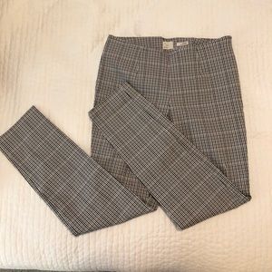 Plaid high rise skinny ankle pants